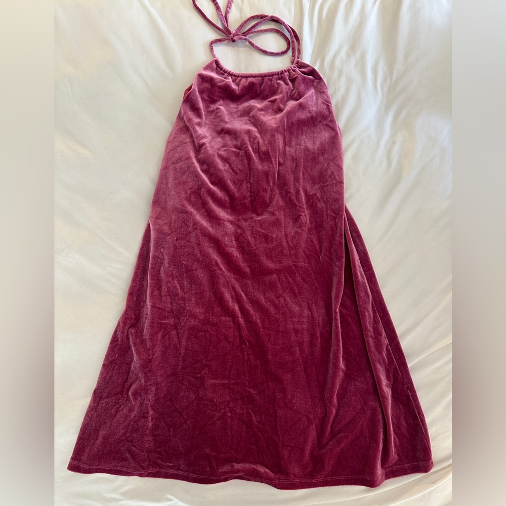 And Now This Dusty Pink Velvet Halter Dress 💕